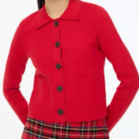 J. Crew Factory Red Cardigan Sweater - Picture 1 of 12